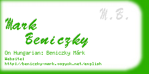 mark beniczky business card